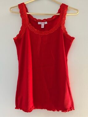 Y2K Zena Day Cami Top medium Crochet Lace Tank